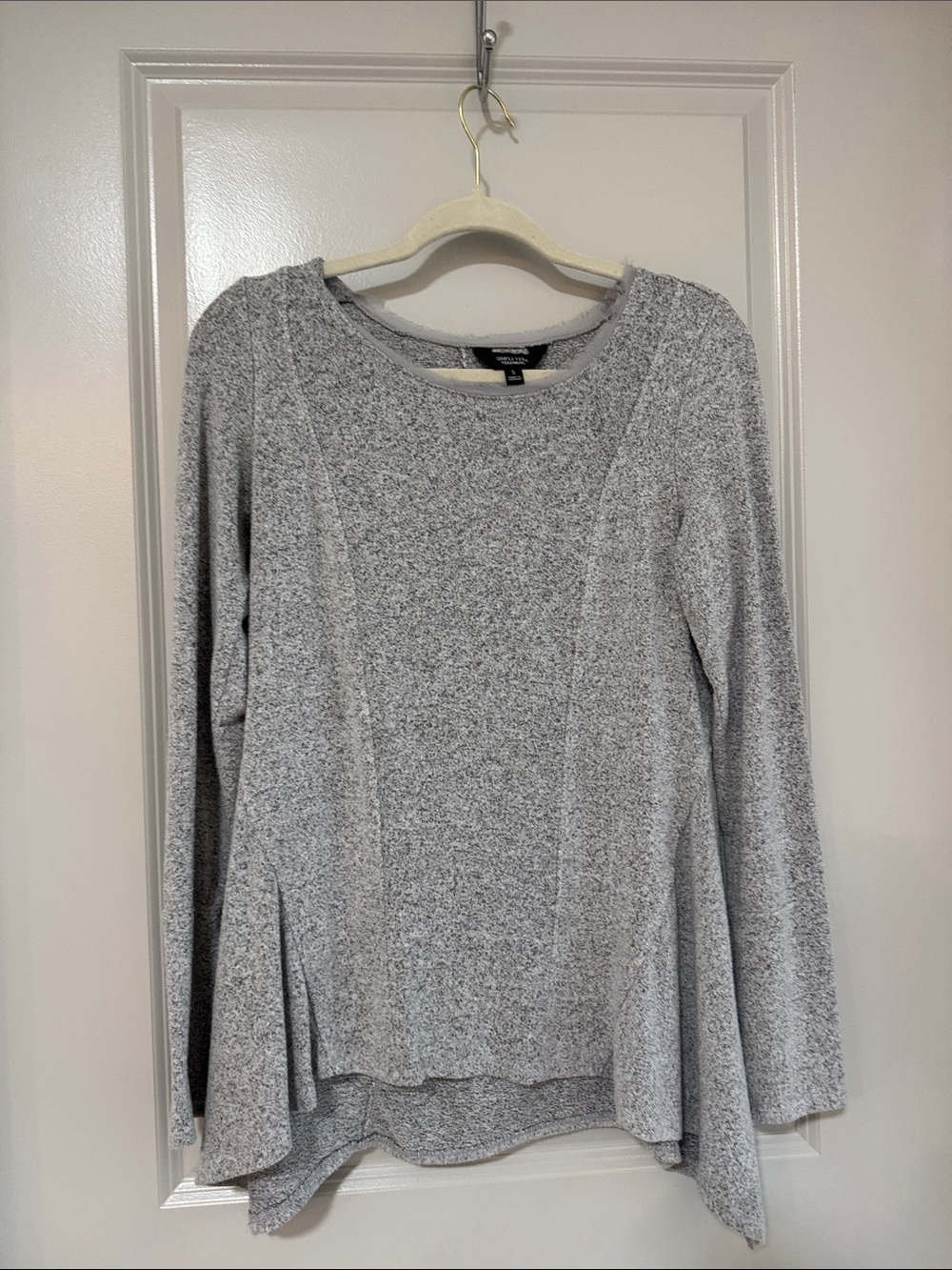 Simply Vera Vera Wang Light Heather Gray Long-Sleeve Pullover